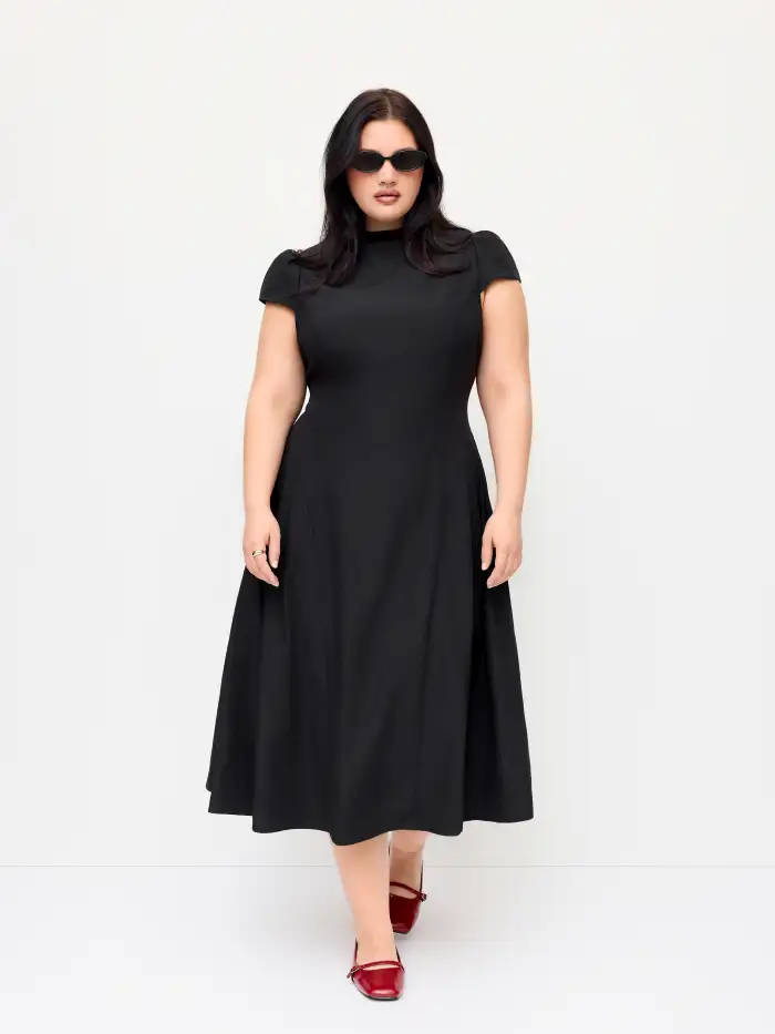 chinese dress ladies CIDER Solid V-Neck Cami Midi Dress: Black, S at Amazon Women's Clothing  store main image 0