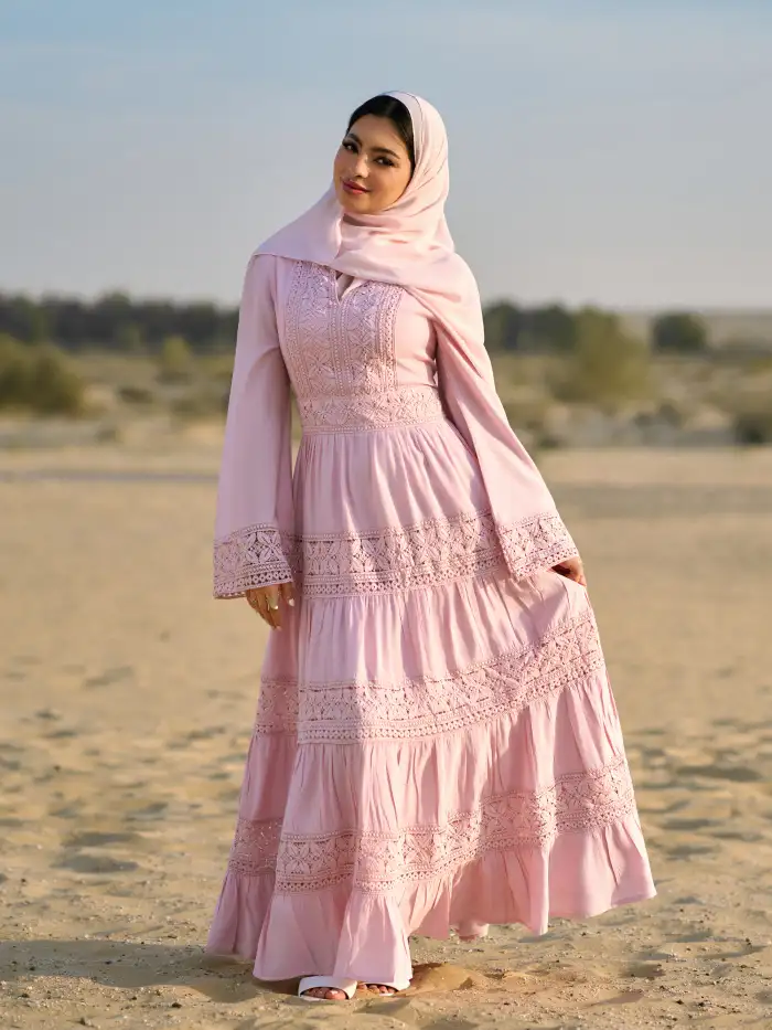 Woven Sweetheart Floral Lace Bell Sleeve Flared Maxi Dress For Daily Casual Date Woven Sweetheart Floral Lace Bell Sleeve Flared Maxi Dress For Daily Casual Date