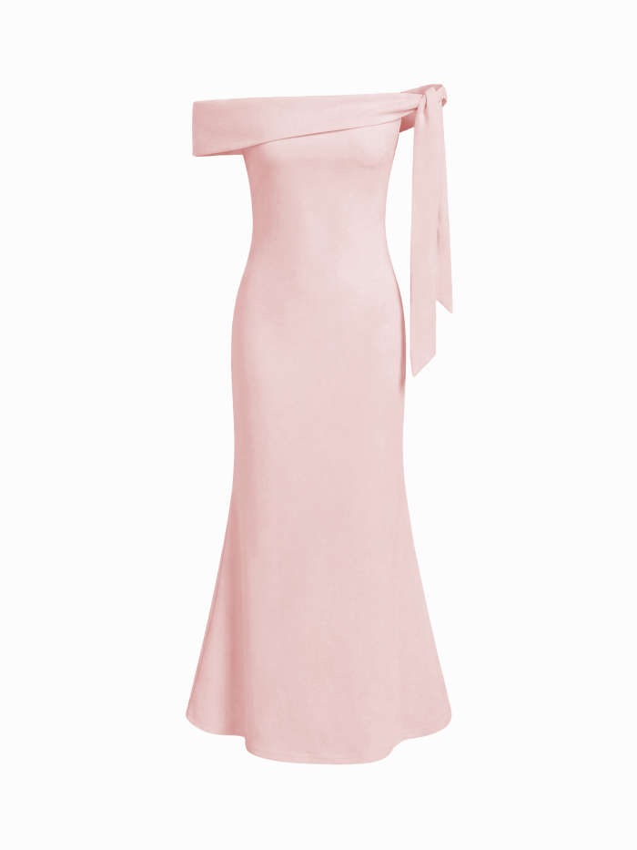 flowy dress off the shoulder Long Formal Off Shoulder Velvet Evening Dress