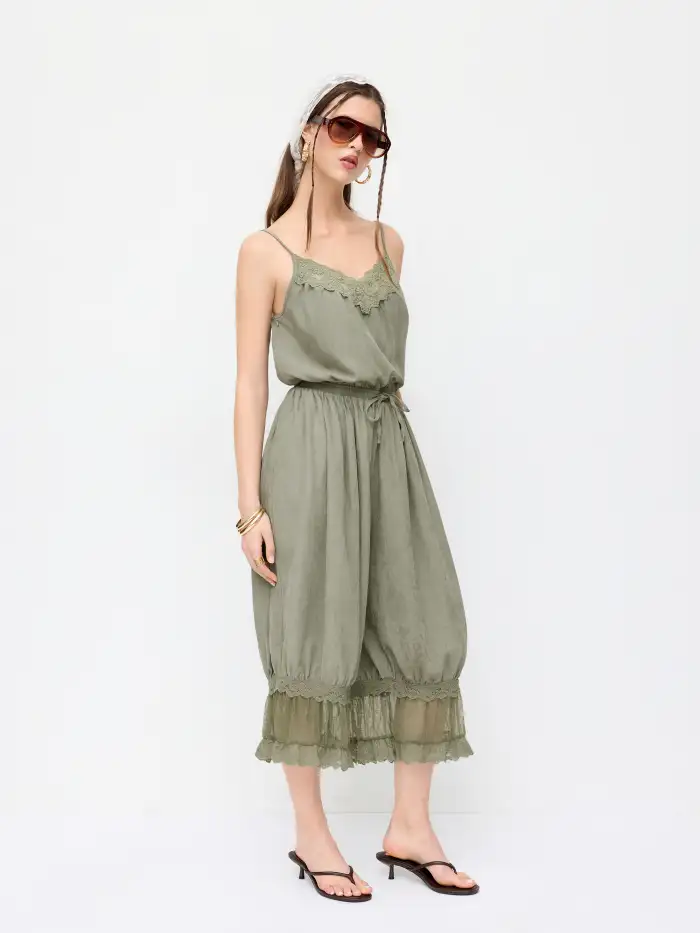 chinese dress ladies Idyllwind Women's Lace Inset Tie-Front Cami main image 1