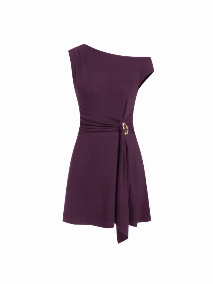 purple dress cider NEW Cider Purple Cotton Button Tie Front Midi Dress Small