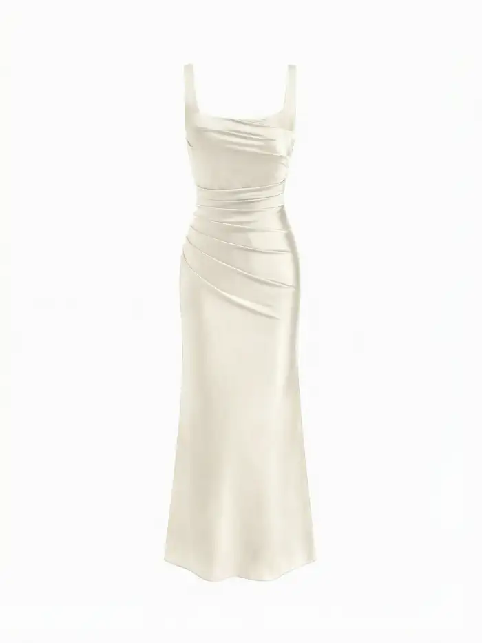 cider white satin dress Cider Dresses | White Satin Dress | Color: White