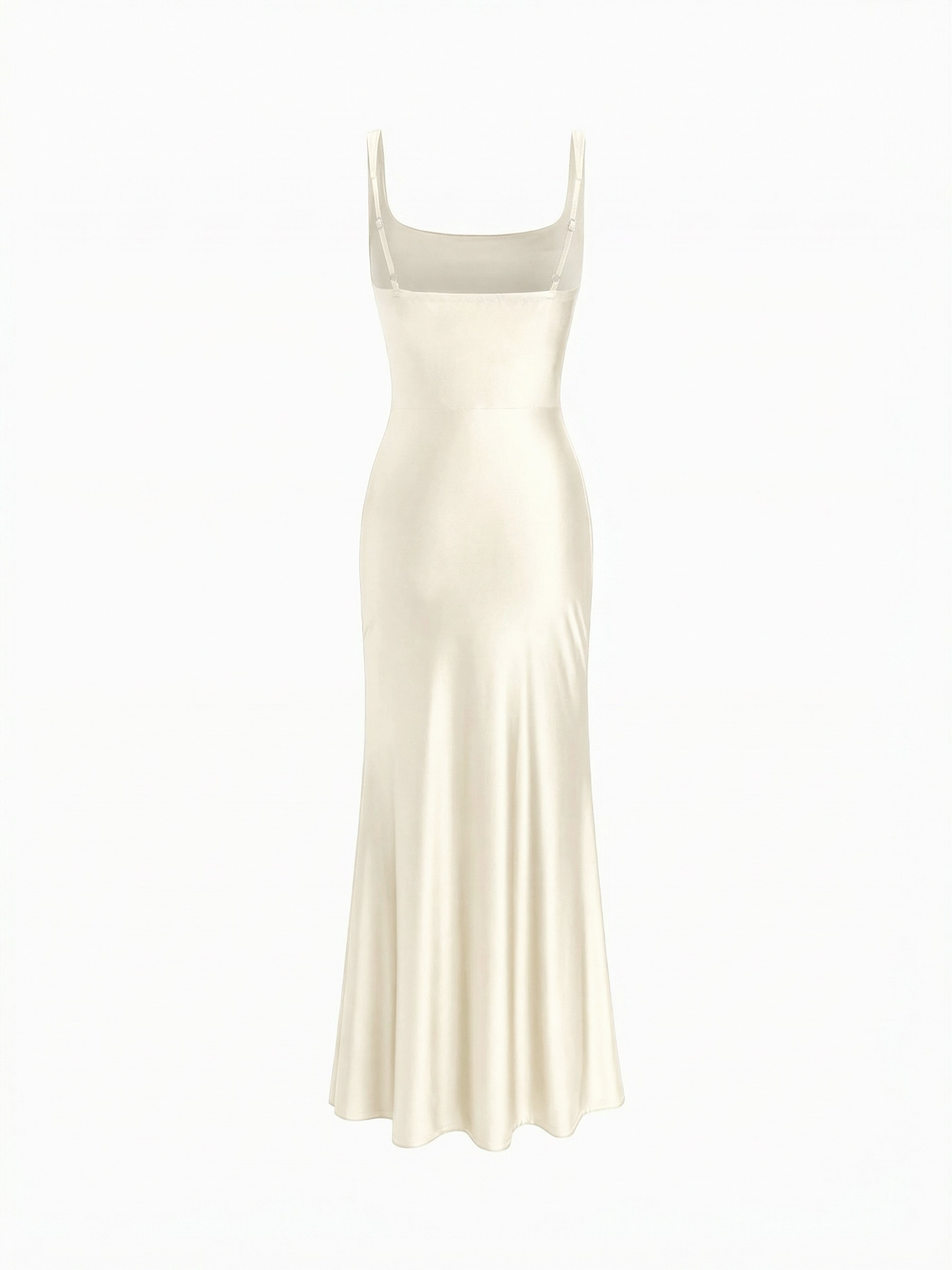 knee length dresses for ladies Classic Silky Satin High Slit Midi Dress main image 0
