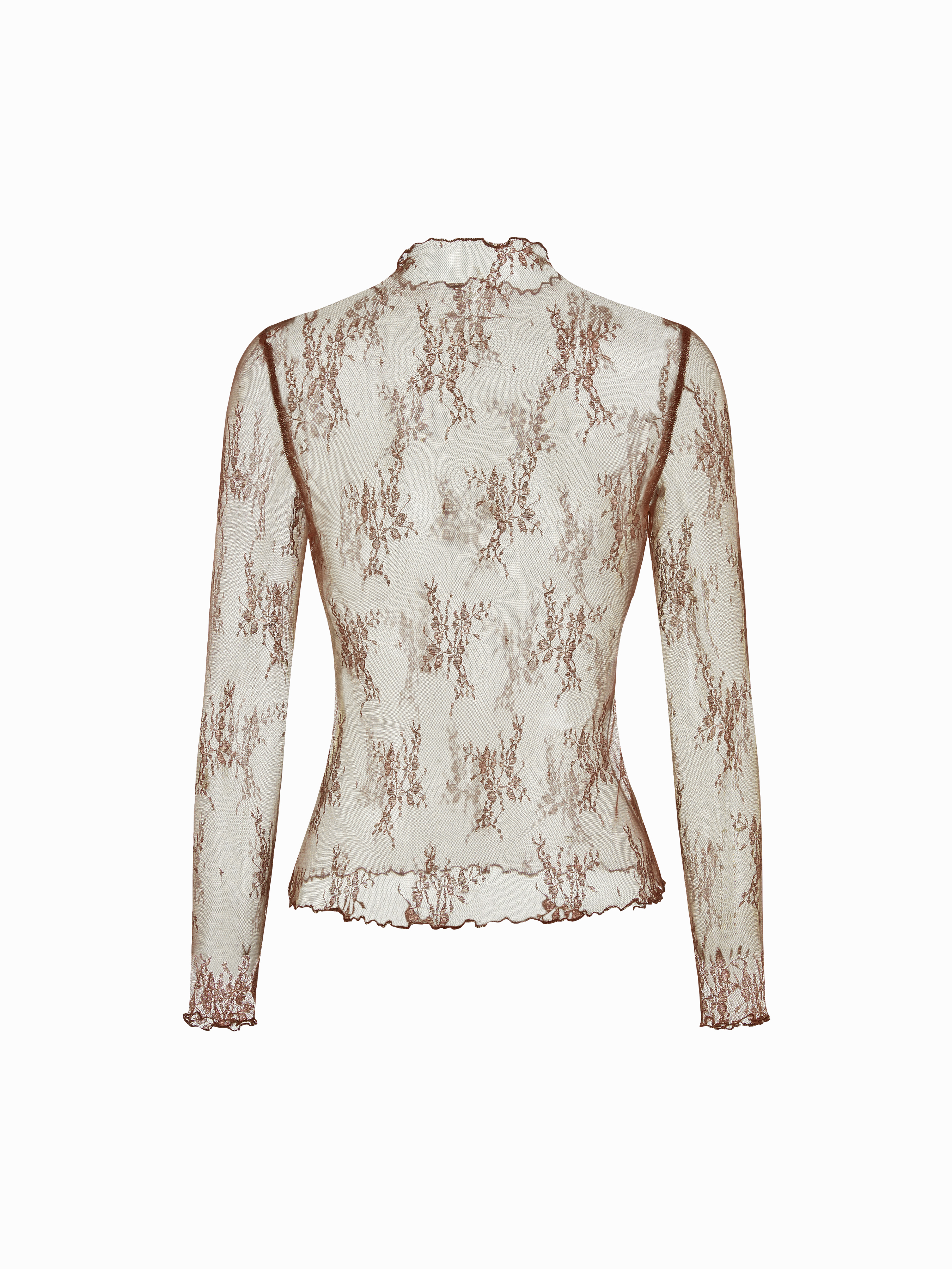 Valentine Lace Lace High Neck Lace Long Sleeve Top For Date Picnic 
