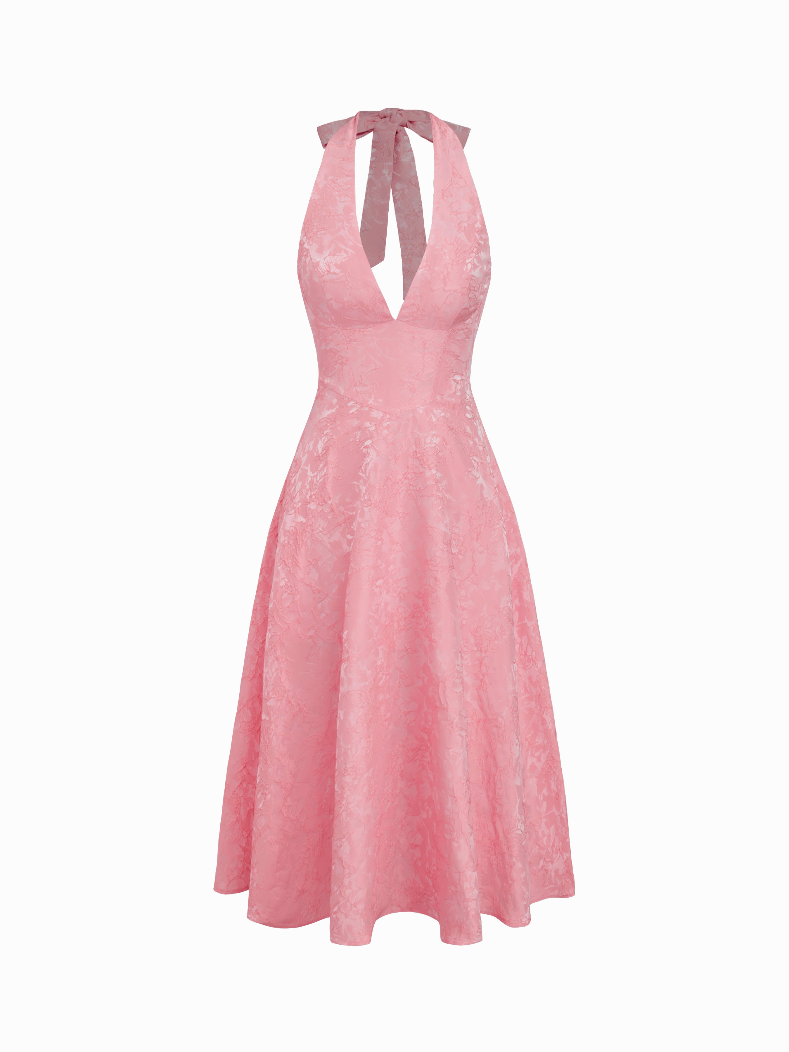 fitted lace wedding dress Prosperina Darcy Cotton Maxi Dress In La France Dianthus Pink main image 1