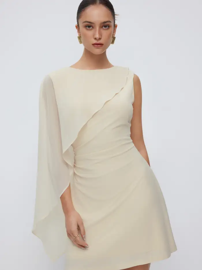 draped a line mini dress Shona Joy Lani Draped White Mini Dress main image 0