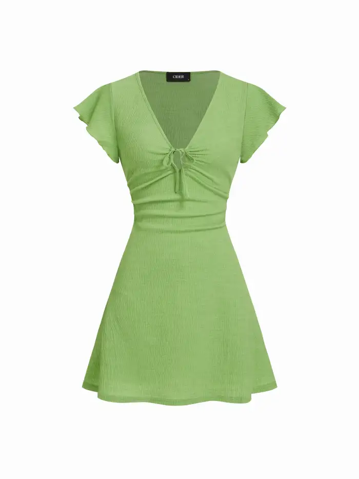 apple cider mini dress green Cider Green Collared Button Up Sleeveless Mini Dress Size M New