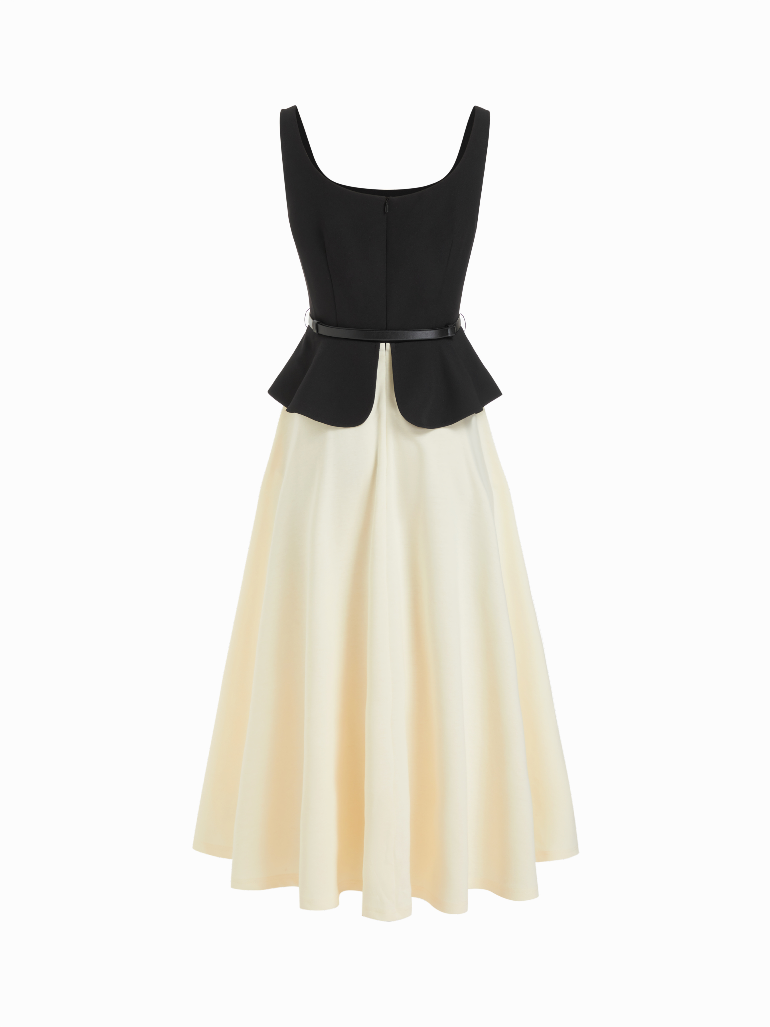 cream and black peplum dress Nest Peplum Dress