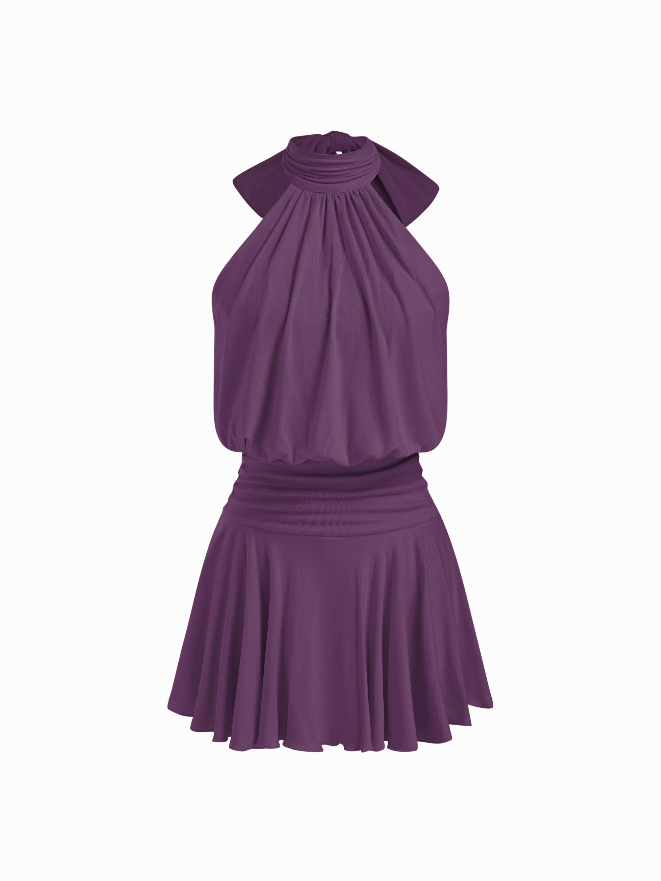 cider purple dress Mermaid ruched tank top and midi skirt set, Worn