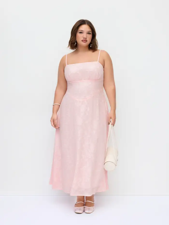 cider pink maxi dress Muted Pink Wedding Guest Dress  Cider Maxi Dress Review