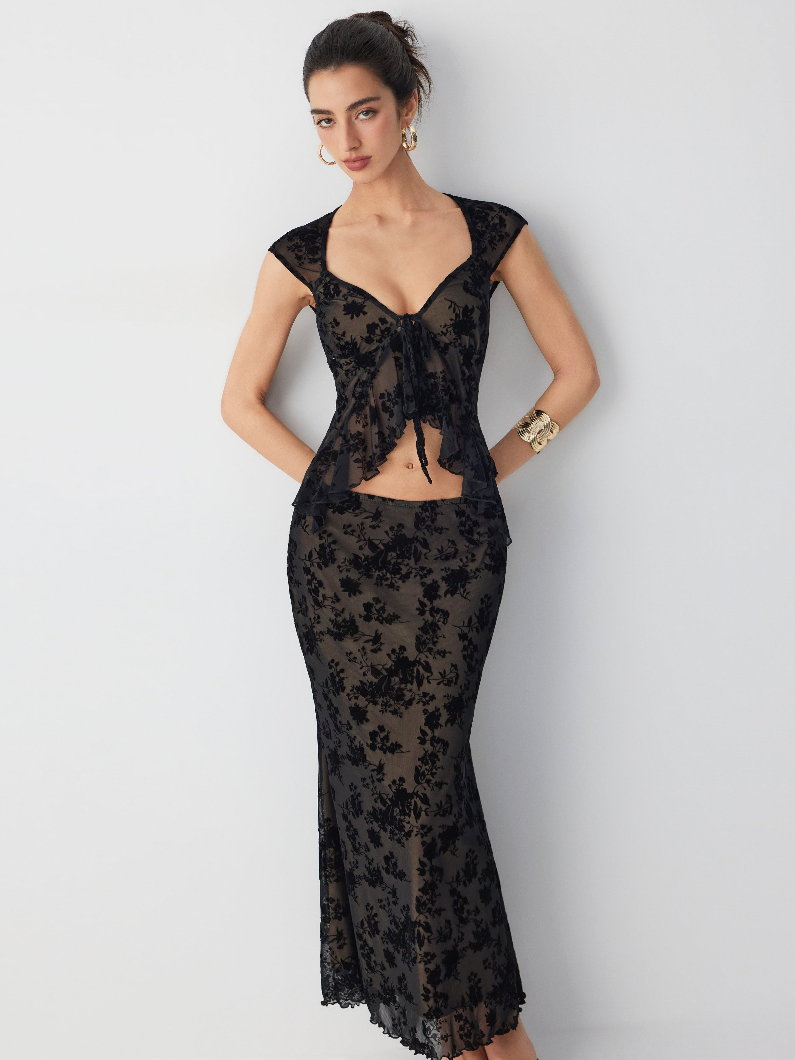cider lace dress Buy Cider Lace Sweetheart Floral Tiered Tulle Maxi Dress (XS) Online
