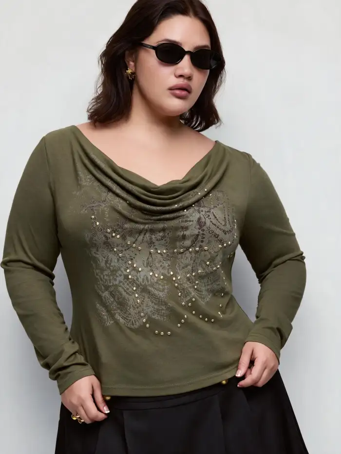 トップス THEREDTHREAD double button curve tops Curve Tops - Cider
