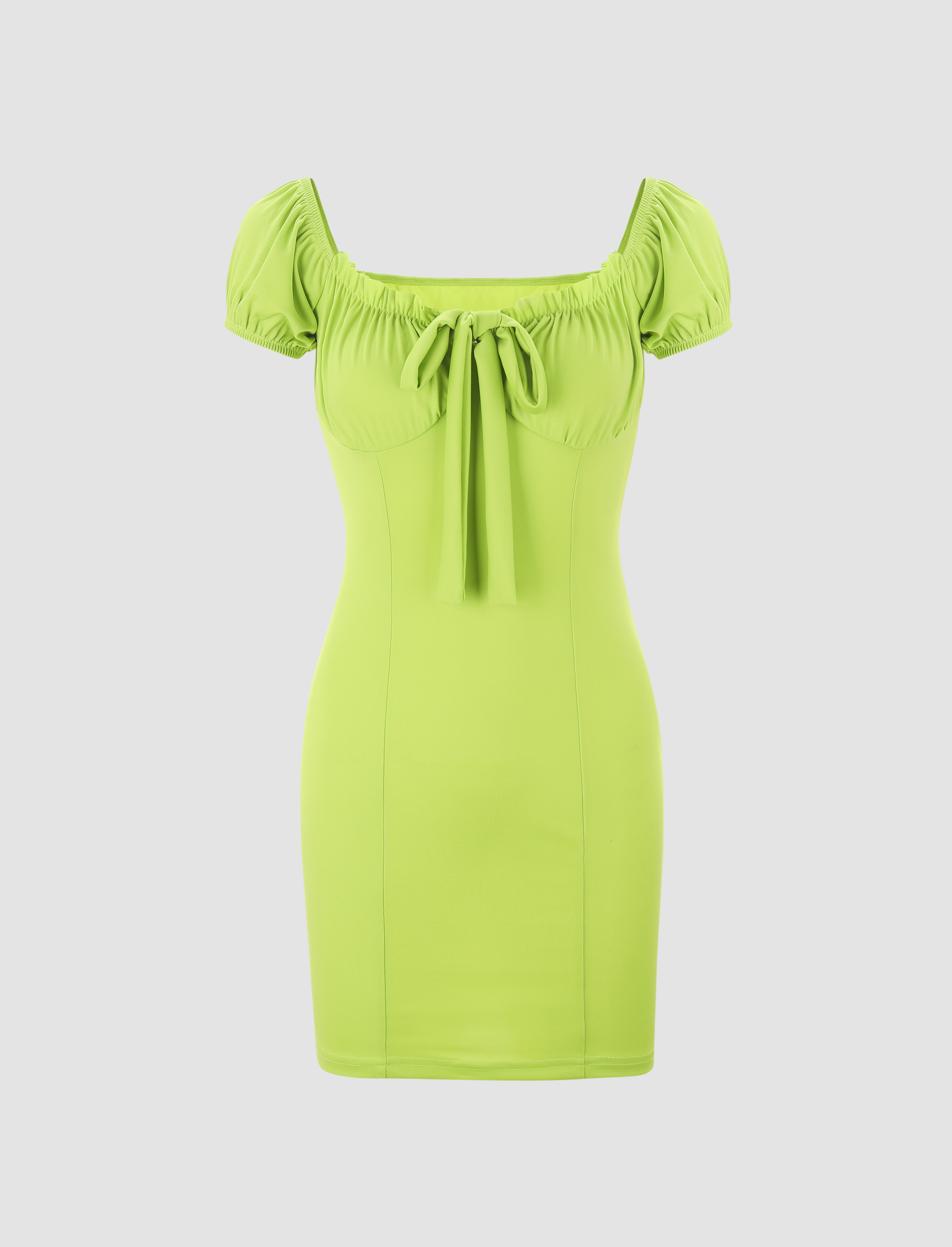 Neon Green Bodycon Mini Dress - Cider