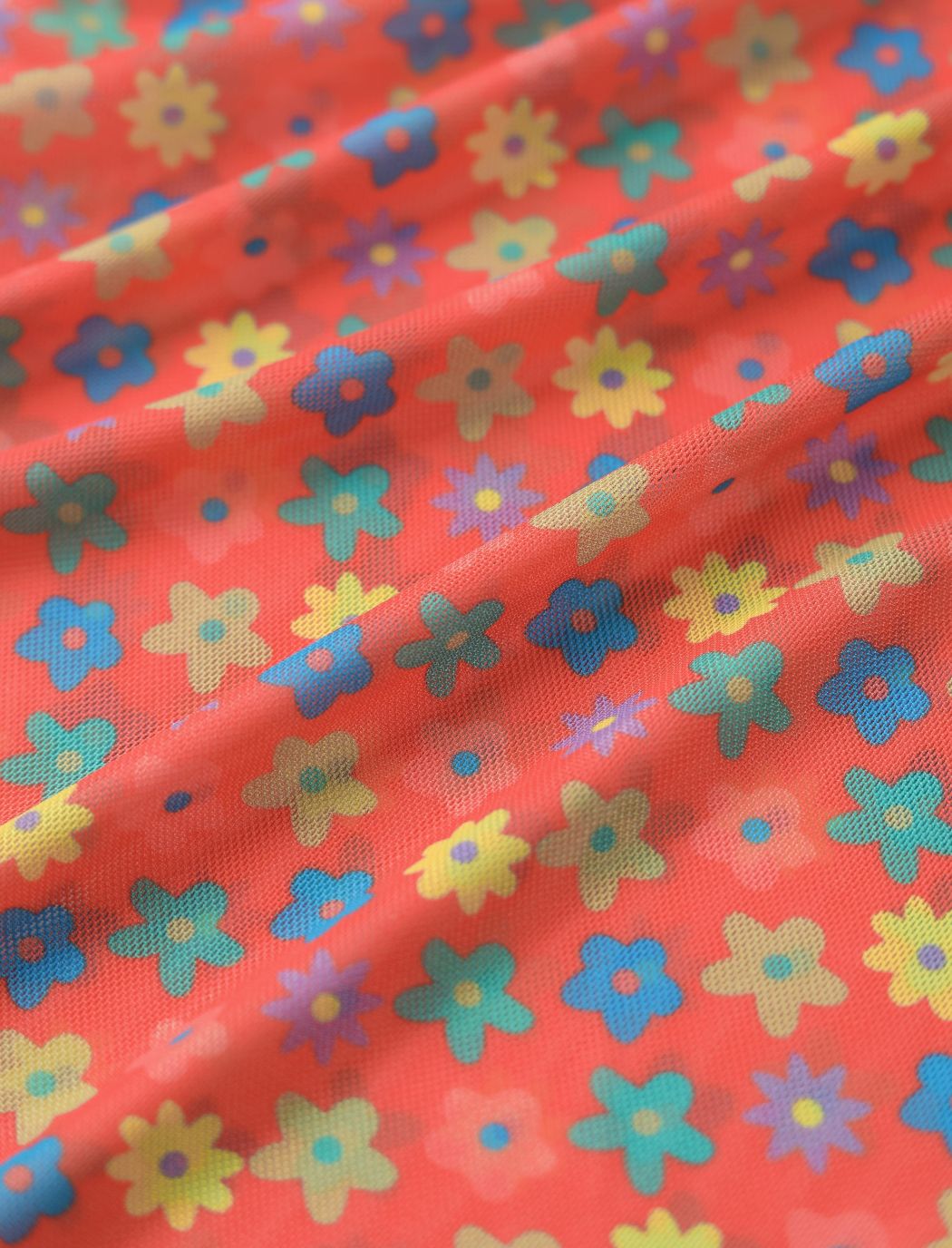 Mesh-Oberteil mit Blumenmuster
