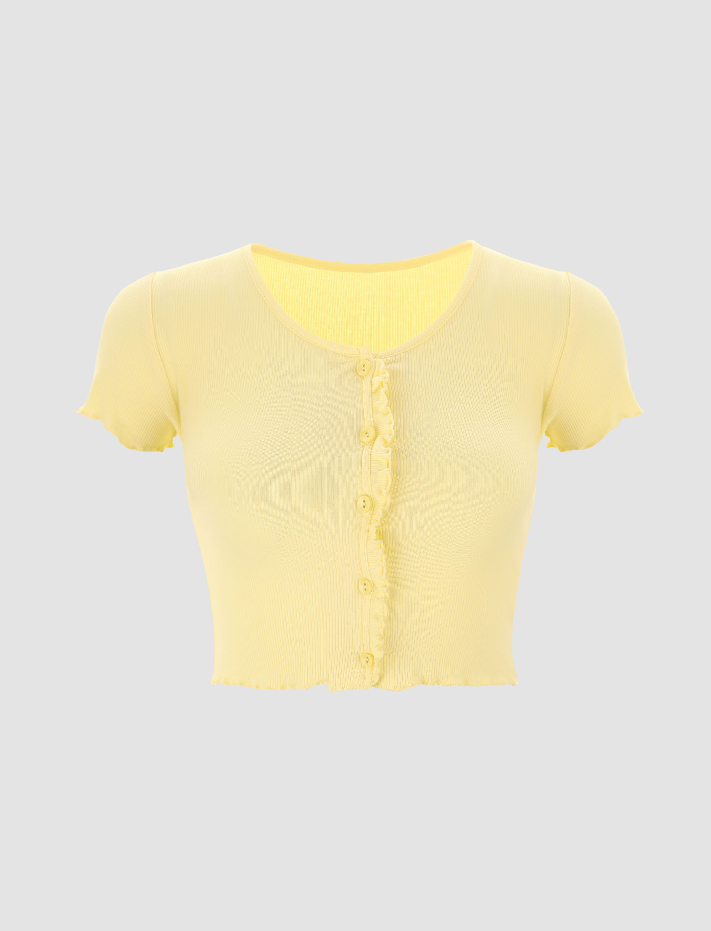 Pastel Yellow Ruffle Top