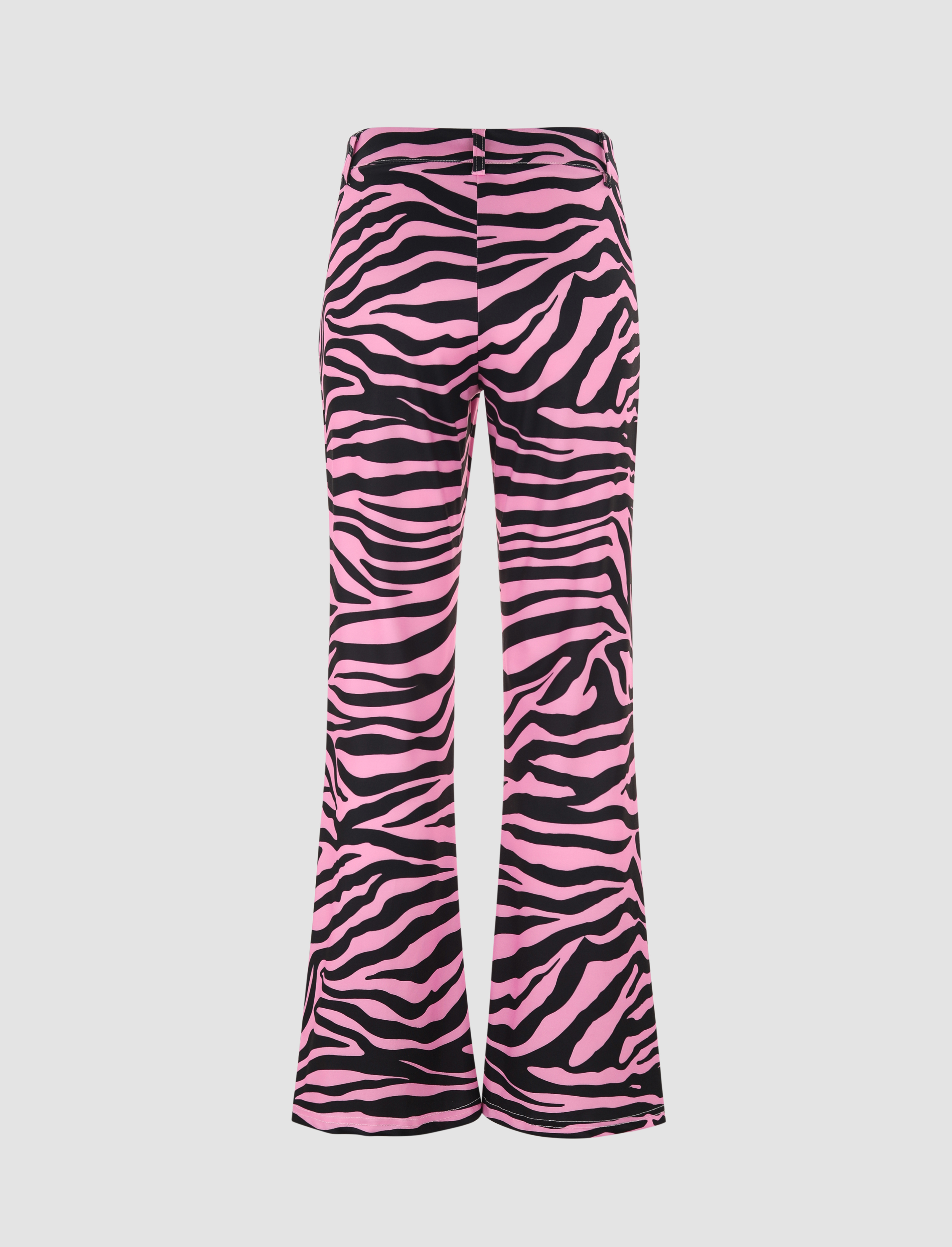 High Waisted Flare Pants Women Casual Animal Zebra Print Straight Long  Trousers Ladies Fashion Pink Harajuku Joggers